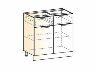 Фото Стоун Шкаф рабочий L800 (2 дв. гл. 2 ящ.). Модули для кухни Стоун.