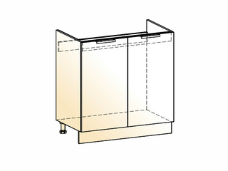 Фото Стоун Шкаф рабочий под мойку L800 (2 дв. гл.). Модули для кухни Стоун.