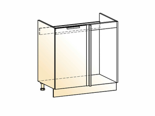 Фото Стоун Шкаф рабочий под мойку угл. L800 (1 дв. гл.). Модули для кухни Стоун.