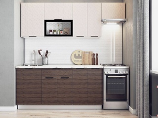 Фото Кухонный гарнитур «Стоун» 2200 (фрезеровка). Кухонные гарнитуры Стоун.