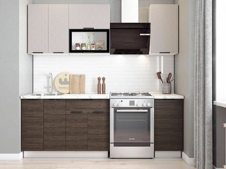 Фото Кухонный гарнитур «Стоун» 1600 (фрезеровка). Кухонные гарнитуры Стоун.