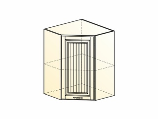 Фото Бавария Шкаф навесной угл. L600х600 Н720 (1 дв. гл.). Модули для кухни Бавария.