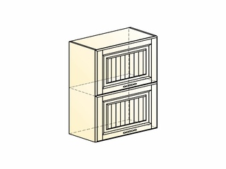 Фото Бавария Шкаф навесной L600 Н720 (2 дв. гл. гориз.). Модули для кухни Бавария.