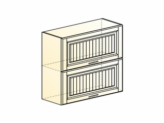 Фото Бавария Шкаф навесной L800 Н720 (2 дв. гл. гориз.). Модули для кухни Бавария.