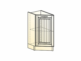 Фото Бавария Шкаф рабочий концевой 45 гр. L300 (1 дв. гл.). Модули для кухни Бавария.