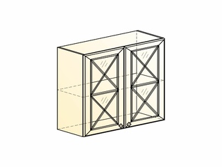 Фото Мишель Шкаф навесной L800 Н720 (2 дв. крест.) (эмаль). Модули для кухни Мишель.