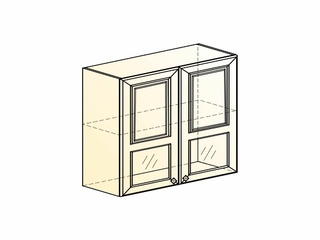 Фото Мишель Шкаф навесной L800 Н720 (2 дв. окош.) (эмаль). Модули для кухни Мишель.