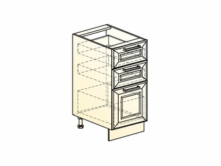 Фото Мишель Шкаф рабочий L400 (3 ящ.) (эмаль). Модули для кухни Мишель.