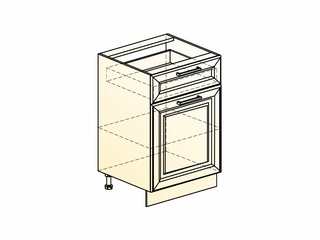 Фото Мишель Шкаф рабочий L500 (1 дв. гл. 1 ящ.) (эмаль). Модули для кухни Мишель.