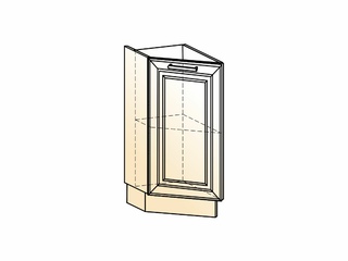 Фото Мишель Шкаф рабочий концевой 45 гр. L300 (1 дв. гл.) (эмаль). Модули для кухни Мишель.