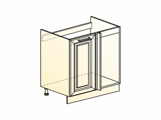Фото Мишель Шкаф рабочий под мойку угл. L800 (1 дв. гл.) (эмаль). Модули для кухни Мишель.