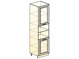 Фото Мишель Шкаф-пенал L600 H2141 (2 дв. гл.) (эмаль). Модули для кухни Мишель.