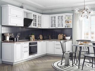 Фото Кухонный гарнитур №1 «Мишель» 2820х1720 с карнизом. Кухонные гарнитуры Мишель.