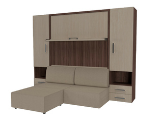 Фото Кровать-трансформер «СМАРТ-1» ШЛ_КД1600_ШП_Пуф. Примеры комплектаций Смарт 1.