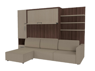 Фото Кровать-трансформер «СМАРТ-1» ШЛ_КД1600_ПП_Пуф. Примеры комплектаций Смарт 1.