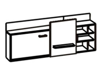 Фото Модульная система «СМАРТ-3» Кровать Смарт 3, стеллаж, раздвижная панель (Арт. С-3.5). Модульная система Смарт 3.
