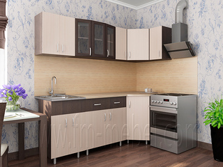 Фото Угловой гарнитур «Аниме» 2150х850. Кухонные гарнитуры Аниме.