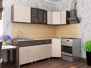 Фото Угловой гарнитур «Аниме» 2250х850. Кухонные гарнитуры Аниме.