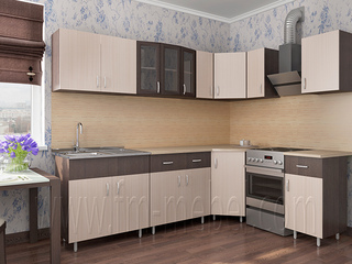 Фото Угловой гарнитур «Аниме» 2450х1250. Кухонные гарнитуры Аниме.