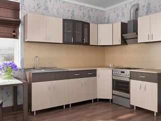 Фото Угловой гарнитур «Аниме» 2450х1450. Кухонные гарнитуры Аниме.