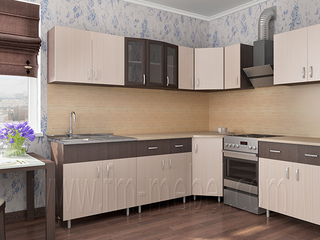 Фото Угловой гарнитур «Аниме» 2450х1650. Кухонные гарнитуры Аниме.