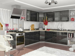 Фото Гарнитур Олива 3150х2650. Кухонные гарнитуры Олива.