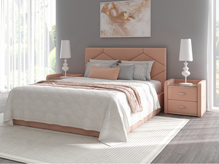 Фото Кровать с мягким изголовьем Аделина без подъемного механизама. Кровати с мягким изголовьем.