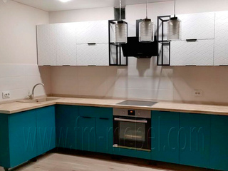 Фото Угловая кухня Стоун 1500х3300 мм. Кухонные гарнитуры Стоун.