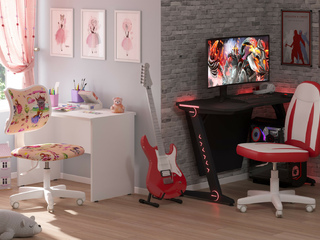 Фото Комплект детского стола Imago ПС-1 игрового стола CTG 1260 и кресла Chairman Kids 102 и Kids 122. Мебель для компьютерных игр.