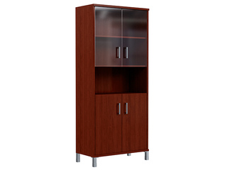 Фото Шкаф высокий с малыми стеклянными и глухими дверьми - B 430-10. Шкафы и стеллажи Born.