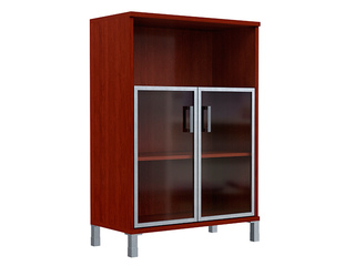 Фото Шкаф средний с малыми стеклянными дверьми в AL-рамке - B 420-4. Шкафы и стеллажи Born.