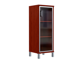 Фото Шкаф-колонка средняя со стеклянной дверью в AL-рамке - B 421-7L. Шкафы и стеллажи Born.