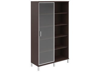 Фото Шкаф-купе со слайд-дверью стеклянной в AL-рамке - B 440-2. Шкафы и стеллажи Born.