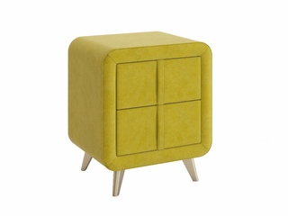 Прикроватная тумба Софи 2 с обивкой велюр Янтарь