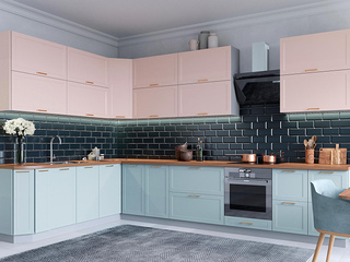 Фото Кухонный гарнитур Квадро 2220х3620. Кухонные гарнитуры Квадро.