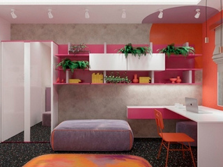 Фото Комплект детской мебели Смарт-3 в комнату девочки №2. Примеры комплектаций Смарт 3.