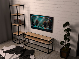 Фото Тумба под ТВ Техно со стеллажом Куб-4. Тумбы под ТВ.