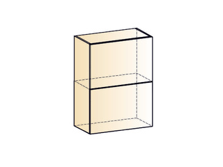 Фото Бостон Шкаф навесной L500 Н720 (2 дв. гл. гориз.). Модули для кухни Бостон.