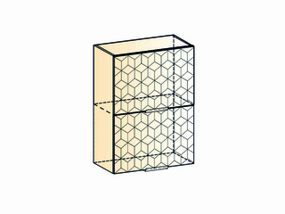 Фото Стоун Шкаф навесной L500 Н720 (2 дв. гл. горизон.) с фрезеровкой. Модули для кухни Стоун.