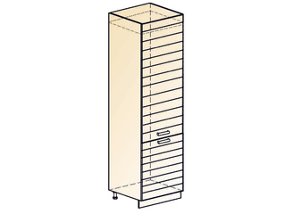 Фото Виктория Шкаф-пенал L600 под холодильник (2 дв. гл.). Модули для кухни Виктория.