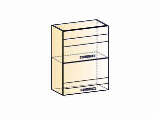 Фото Мечта Шкаф навесной L500 Н720 (2 дв. гл. гориз.). Модули для кухни Мечта.