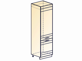 Фото Мечта Шкаф-пенал L600 под холодильник (2 дв. гл.). Модули для кухни Мечта.