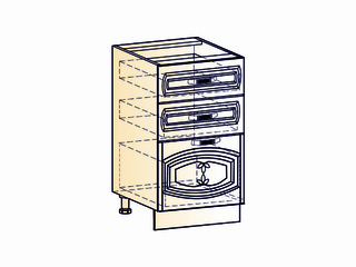 Фото Бергамо Шкаф рабочий L500 (3 ящ.) (эмаль). Модули для кухни Бергамо.