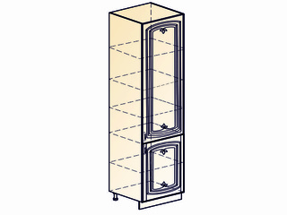 Фото Бергамо Шкаф-пенал 2 L600 (2 дв. гл.) (эмаль). Модули для кухни Бергамо.