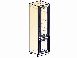 Фото Бергамо Шкаф-пенал L600 под холодильник (2 дв. гл.) (эмаль). Модули для кухни Бергамо.