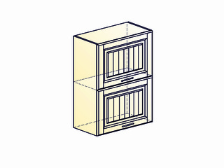 Фото Бавария Шкаф навесной L500 Н720 (2 дв. гл. гориз). Модули для кухни Бавария.