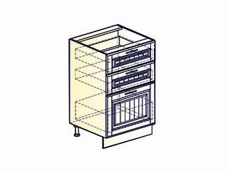 Фото Бавария Шкаф рабочий L500 (3 ящ.). Модули для кухни Бавария.