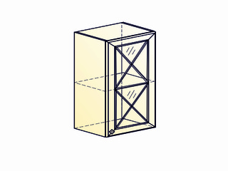 Фото Мишель Шкаф навесной L500 Н720 (1 дв. крест.) (эмаль). Модули для кухни Мишель.