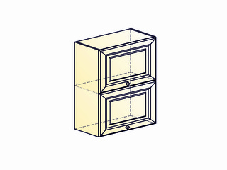 Фото Мишель Шкаф навесной L500 Н720 (2 дв. гл. гориз.) (эмаль). Модули для кухни Мишель.