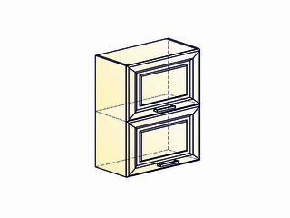 Фото Атланта Шкаф навесной L500 Н720 (2 дв. гл. гориз.) (эмаль). Модули для кухни Атланта.